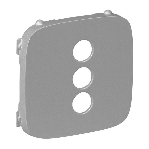 Cover plate Valena Allure - triple RCA socket - aluminium image 1