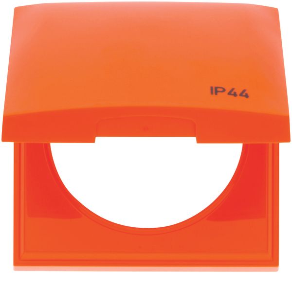 Frame with hinged cover and imprint "IP44", Integro Flow, orange gloss image 2