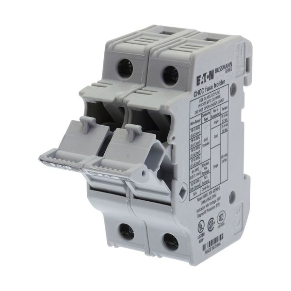 Fuse-holder, LV, 30 A, AC 600 V, 10 x 38 mm, CC, 2P, UL, DIN rail mount image 30