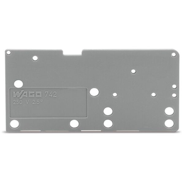 End plate snap-fit type 1.5 mm thick gray image 1