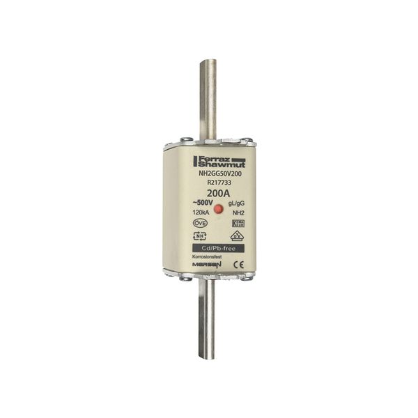 Fuse-link NH2 gG 500VAC 200A live tags Double indicator image 1