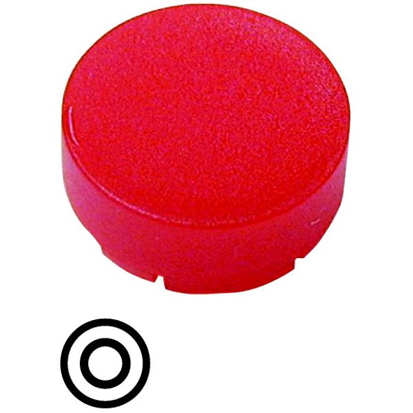 Button lens, raised red image 1