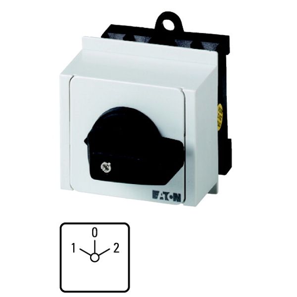 Changeoverswitches, T0, 20 A, service distribution board mounting, 2 contact unit(s), Contacts: 4, 60 °, maintained, With 0 (Off) position, 1-0-2, Des image 1