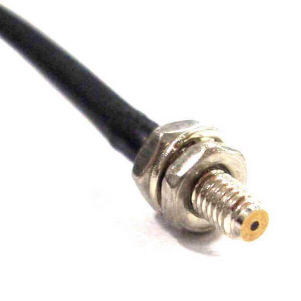 Fiber optic sensor head, diffuse, M3 cylindrical axial, coaxial, R1 fl image 3