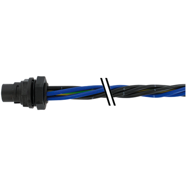 MQ15 male 0° with cable PVC 4x1.5 bk UL/CSA 10m image 1