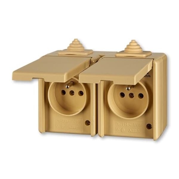 5598-2069 D Double socket outlet with earthing pins, with hinged lids, IP 44, for multiple mounting, with surge protection image 5