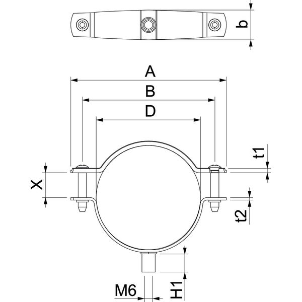 ASG 732 63 A2 Distance saddle with threaded connection M6 53-63mm image 2