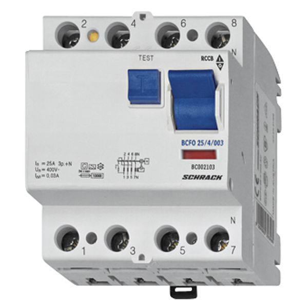 Residual current circuit breaker 80A, 4-pole, 300mA, type AC image 1