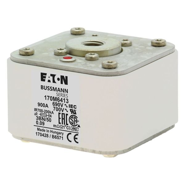 Fuse-link, high speed, 900 A, AC 690 V, size 3, aR, IEC, UL, single indicator image 3