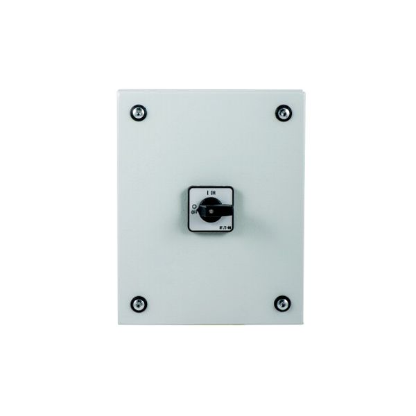 T3, 32 A, surface mounting, 3 contact unit(s), 90 °, maintained, 0-1, in steel enclosure, Design number 8342 image 1