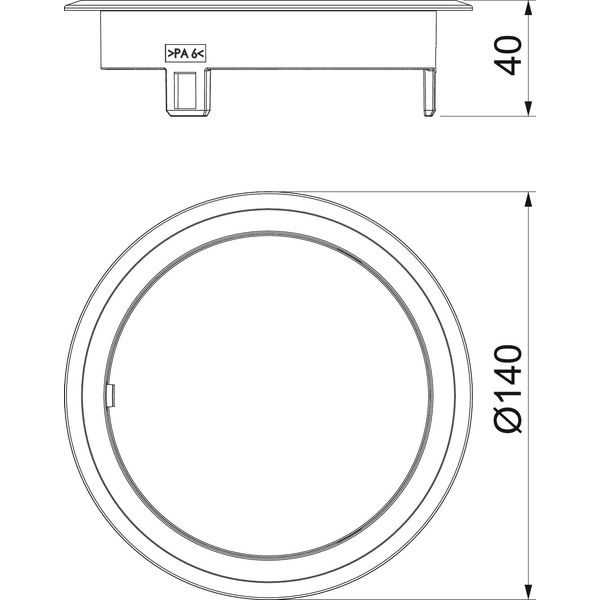 GES R2B 7011 Floor socket Plastic 140x140x40 image 2