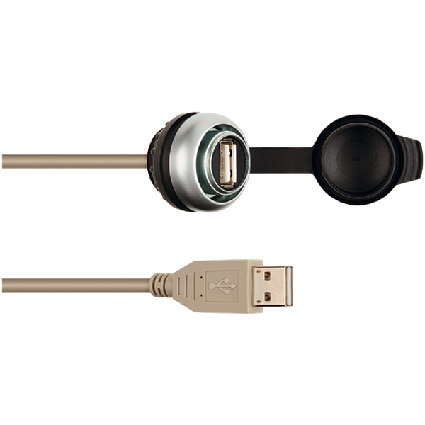 pass-through USB 3.0 form A, 0.6 m cable, design black Neutral lid image 1