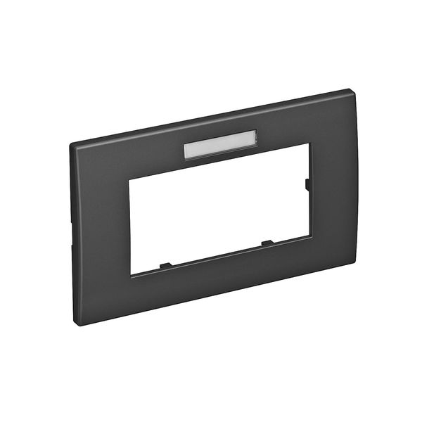 AR45-BF2 SWGR  Cover frame, Module 45, 2-fold, 84x140mm, black-gray RAL 7021, Polycarbonate image 1