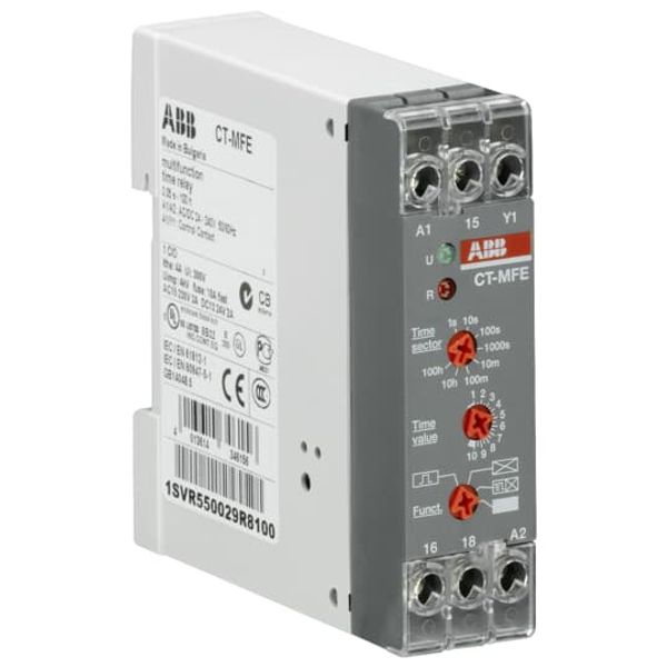 CT-MFE Time relay, multifunction 1c/o, 0.05s-100h, 24-240VAC/DC image 2