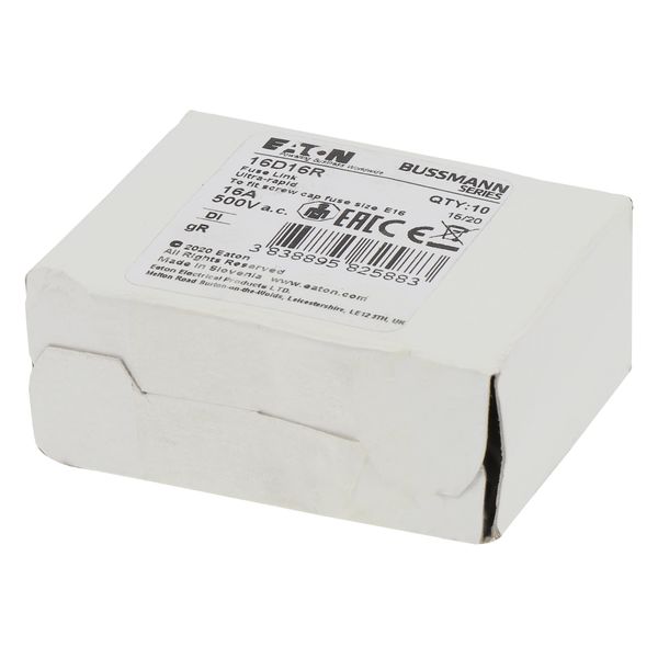 Fuse-link, LV, 16 A, AC 500 V, D1, aR, IEC, ultra rapid image 14