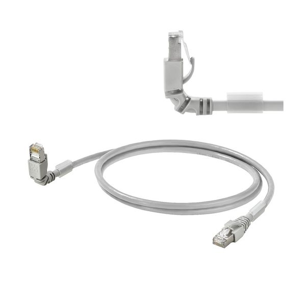 Ethernet Patchcable, RJ45 IP 20, RJ45 IP 20, Angled 90°, Number of pol image 1
