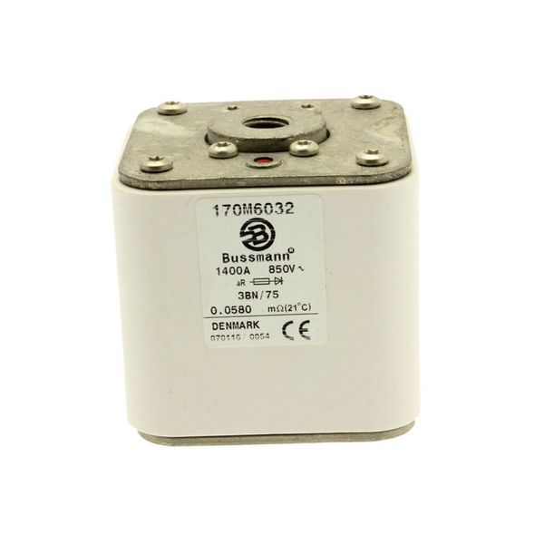 Fuse-link, high speed, 1400 A, AC 850 V, size 3, 76 x 76 x 76 mm, aR, IEC, single indicator image 15