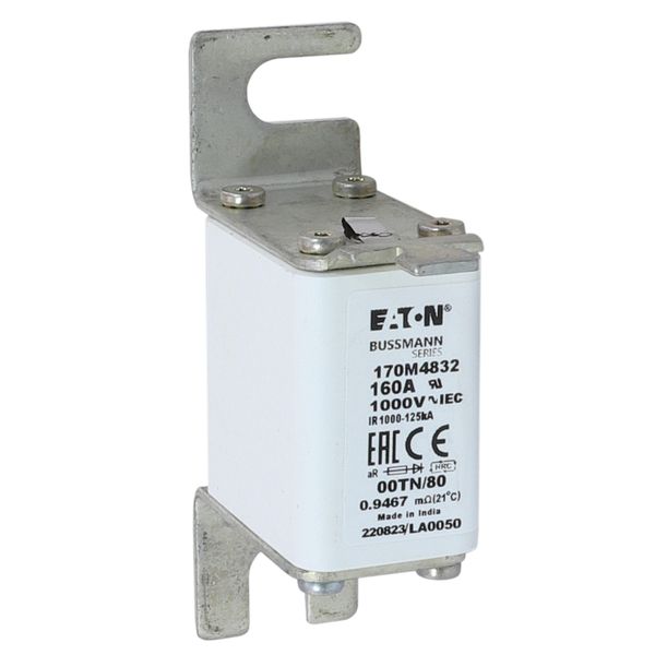 Fuse-link, high speed, 160 A, AC 1000 V, size 00, 30 x 47 x 98 mm, aR, DIN, IEC, type T indicator image 25