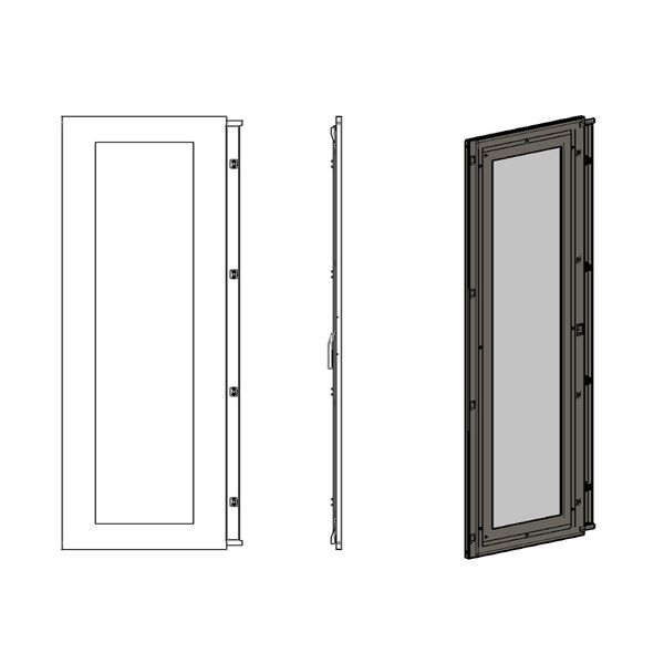 Glazed door left for 2 door enclosures H=2000 W=600 mm image 1