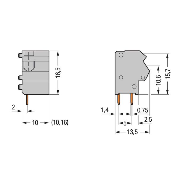 Stackable PCB terminal block 2.5 mm² Pin spacing 10/10.16 mm blue image 2