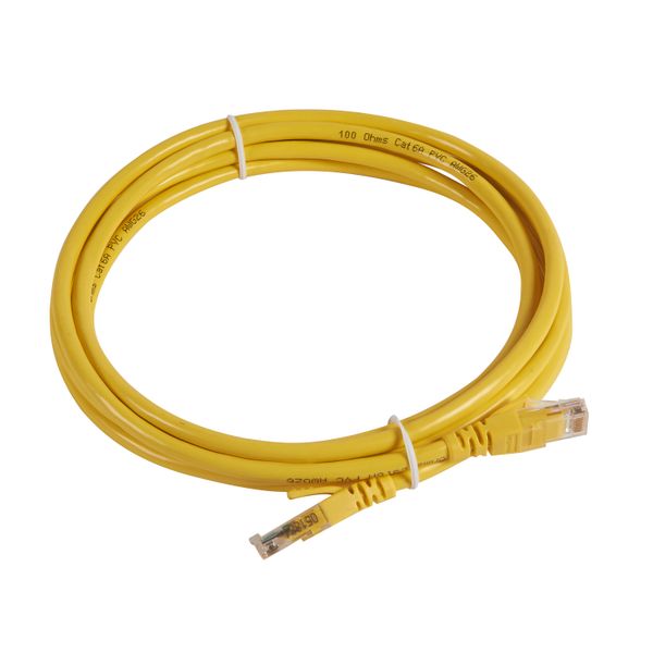 Patch cord RJ45 category 6A U/UTP unscreened PVC yellow 3 meters image 2