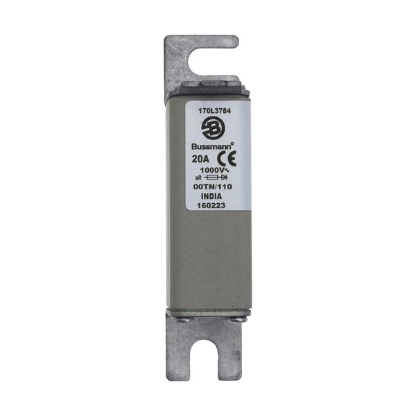 Fuse-link, high speed, 20 A, AC 1000 V, Size 00, 30 x 67 x 128 mm, aR, IEC, single indicator image 10