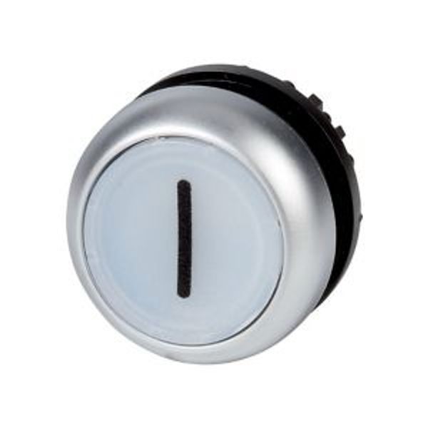 Illuminated pushbutton actuator, RMQ-Titan, Flush, maintained, White, inscribed 1, Bezel: titanium image 4