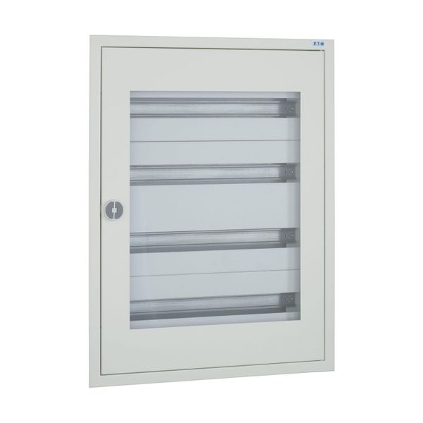 Complete flush-mounted flat distribution board with window, white, 33 SU per row, 4 rows, type C image 9