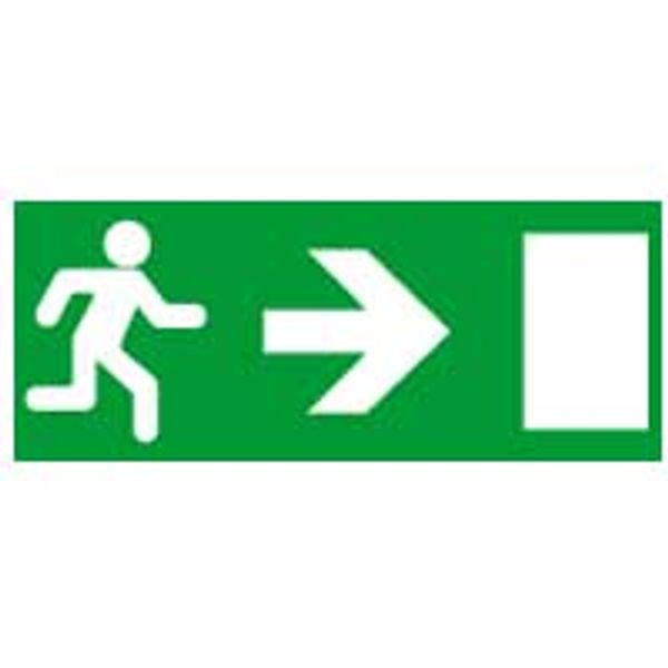 Label - for emergency lighting luminaires - exit door on right - 310x112 mm image 1
