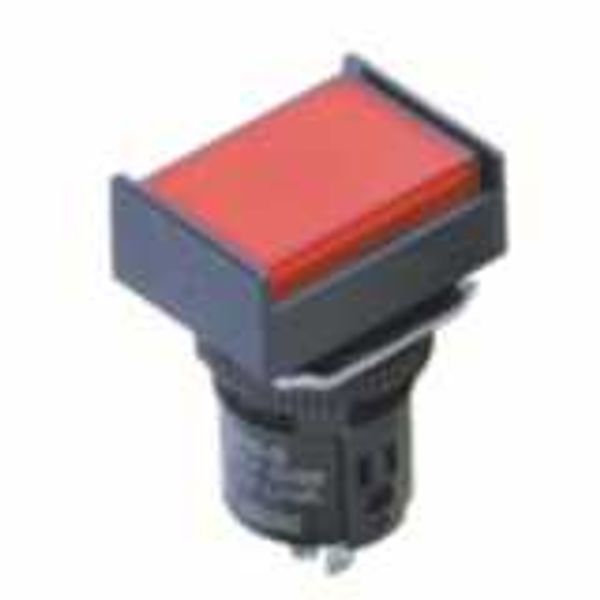 Indicator dia. 16 mm, rectangular, red, LED 24 VAC/VDC, IP65, solder t image 2