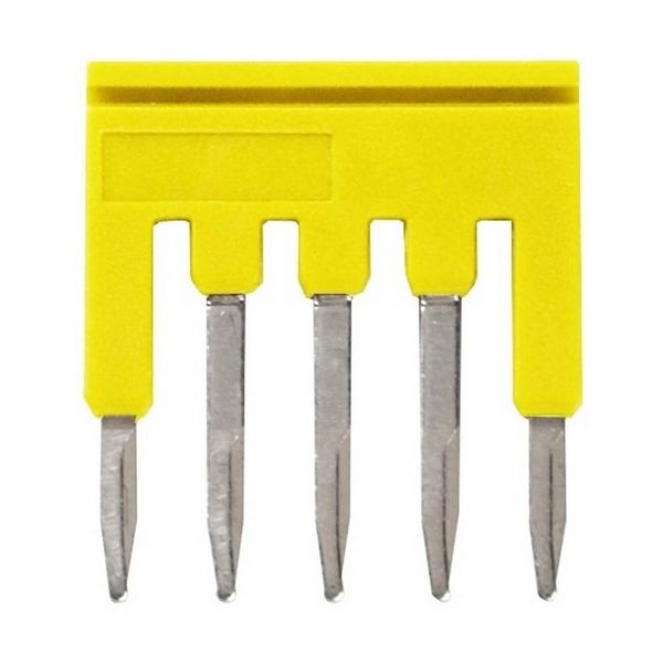 Short bar for terminal blocks 1 mm² push-in plus, 5 poles, yellow colo image 1