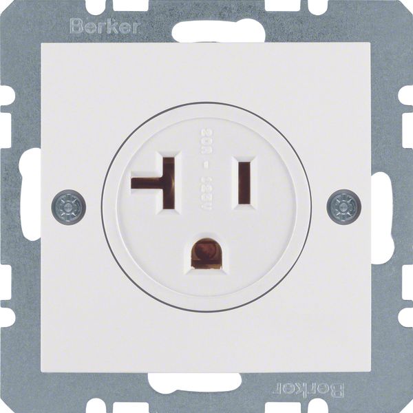 Soc.out. earth. contact US/CAN NEMA 5-20 R, screw term., S.1, p.white  image 1