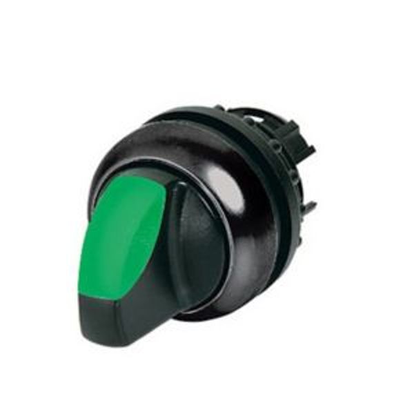 Illuminated selector switch actuator, RMQ-Titan, With thumb-grip, momentary, 2 positions, green, Bezel: black image 6