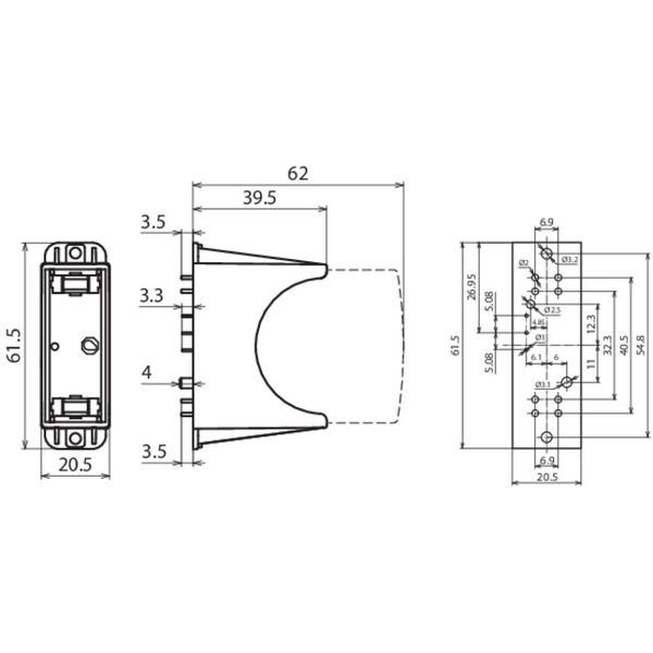 Base 1-pole for mounting on PCBs for DEHNguard modules NPE FM image 2