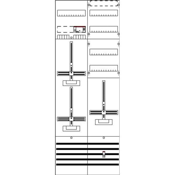 DF29S01 Meter panel, Field width: 2, Rows: 2, 1350 mm x 500 mm x 160 mm, IP2XC image 17
