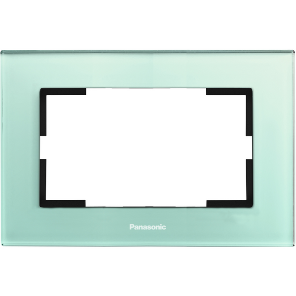 Karre Plus Accessory Glass - Green Two Gang Flush Mounted Frame image 1