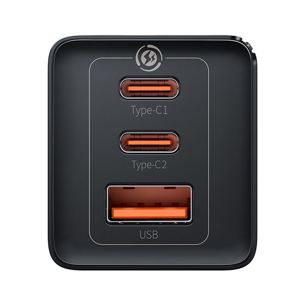 Wall Charger GaN5 Pro 65W USB + 2xUSB-C QC3.0 PD3.0 with USB-C 1m Cable, Black image 4