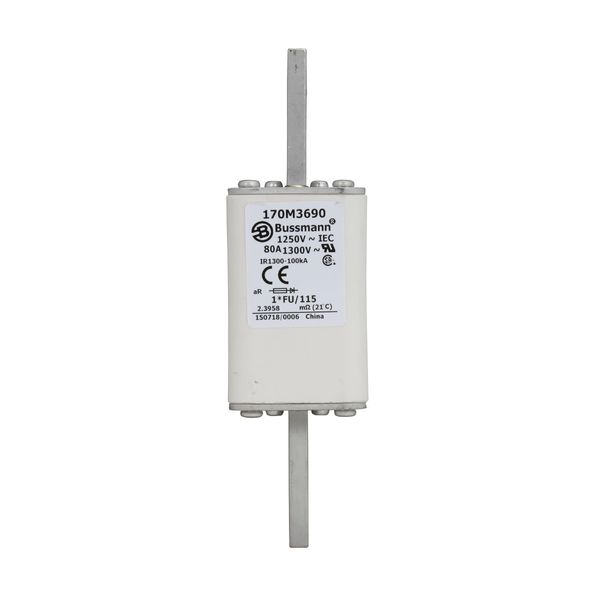 Fuse-link, high speed, 50 A, AC 1250 V, compact size 1, 45 x 45 x 156 mm, aR, IEC, UL image 5