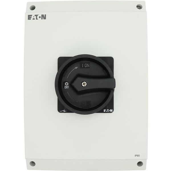 Main switch, T5, 100 A, surface mounting, 4 contact unit(s), 6 pole, 1 N/O, 1 N/C, STOP function, With black rotary handle and locking ring, Lockable image 3