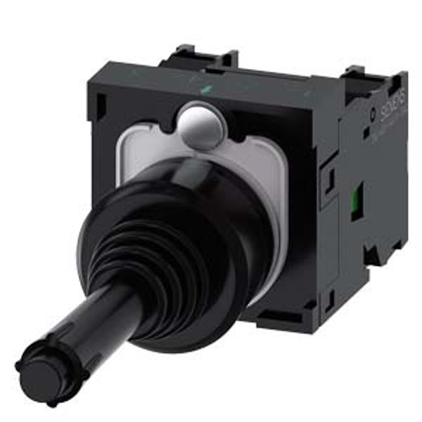 Coordinate switch, 22 mm, round, plastic, black, 2 switch positions, horizontal, momentary contact type, with mechanical interlocking in O position,  3SU1100-7BC10-1NA0-Z Y19 image 2