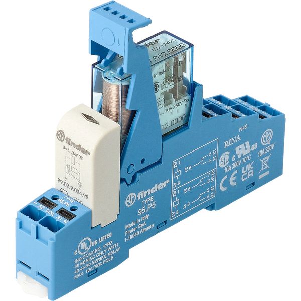 Rel. interface Mod. Push-IN 2CO 10A/12VDC SEN/Agni/LED/diode (48.P8.7.012.0050) image 4