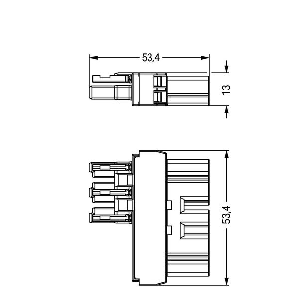 Intermediate coupler 5-pole/3-pole Cod. A white image 2