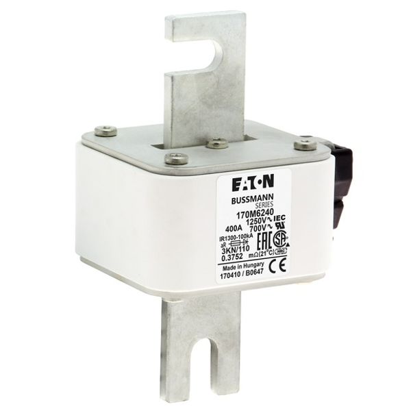 Fuse-link, high speed, 400 A, AC 1250 V, size 3, 76 x 92 x 139 mm, aR, DIN, IEC, single indicator image 5