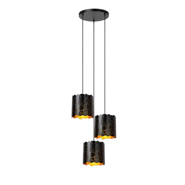 Lucide ALMELO - Hanging lamp - 3xE27 - Black image 1