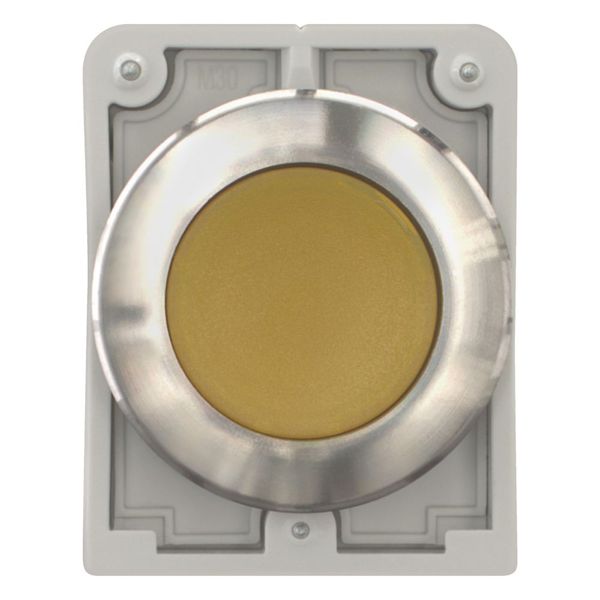 Illuminated pushbutton actuator, RMQ-Titan, flat, maintained, yellow, blank, Front ring stainless steel image 4