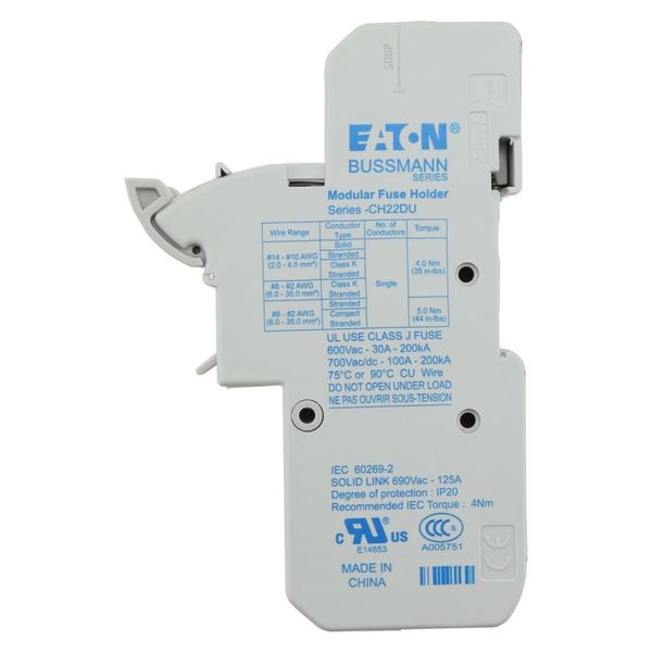 Fuse-holder, low voltage, 125 A, AC 690 V, 22 x 58 mm, 3P + neutral, IEC, UL image 19