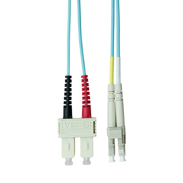 FO Patchcord Duplex LC/SC, 50/125æm OM3, LS0H-3, aqua, 1.0m image 1