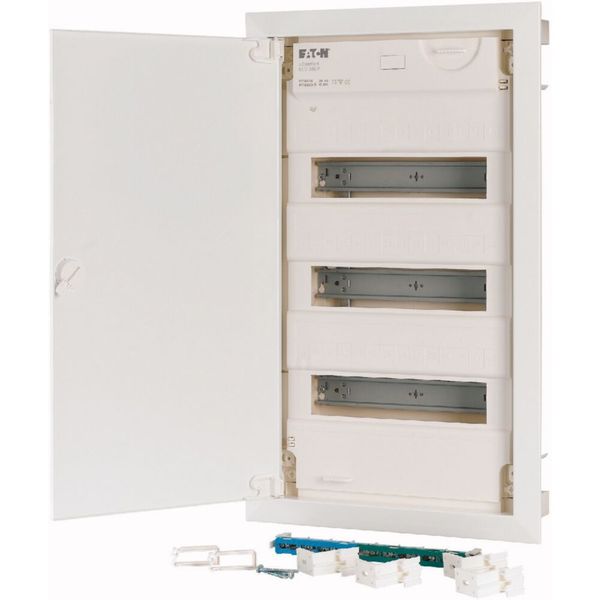 Compact distribution board-flush mounting, 3-rows, flush sheet steel door image 8