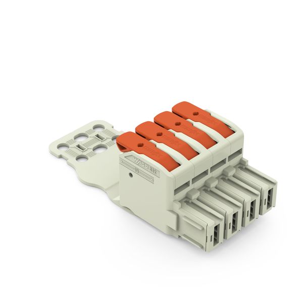 832-1104/334-000 1-conductor female connector; lever; Push-in CAGE CLAMP® image 1