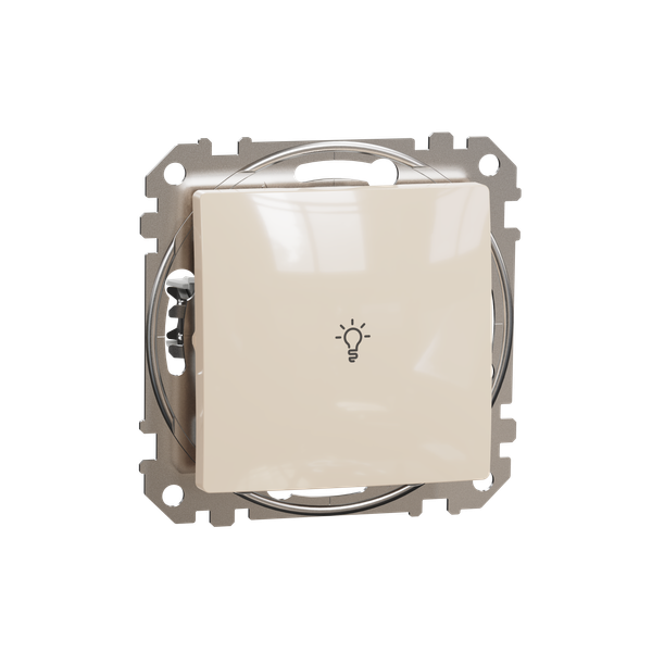 Sedna Design & Elements, 1-way Push-Button 10A Lamp Symbol, professional, beige image 5